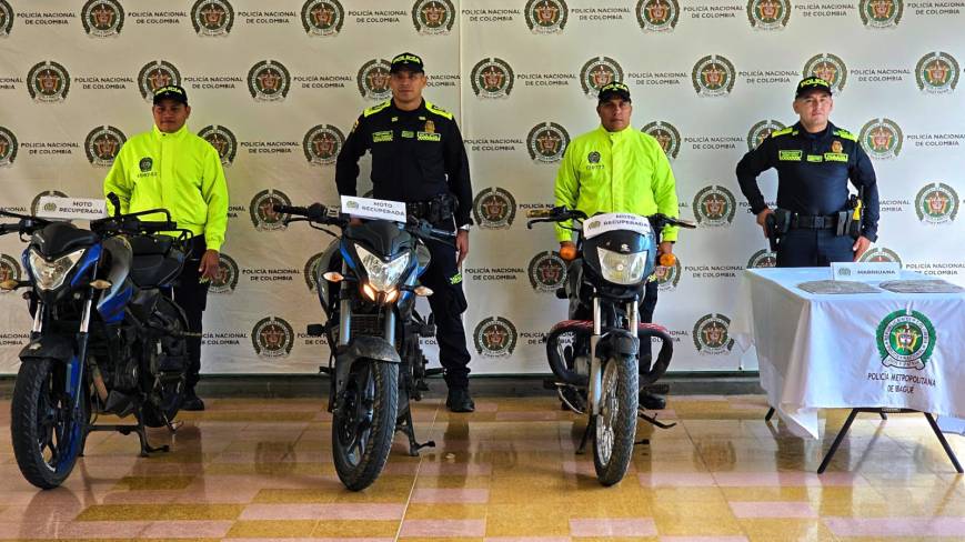 Operativo sorpresa en Ibagué deja tres motos recuperadas y droga incautada