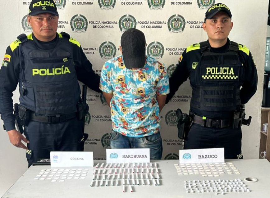 Capturan a un presunto expendedor con más de 150 dosis en el barrio El Refugio