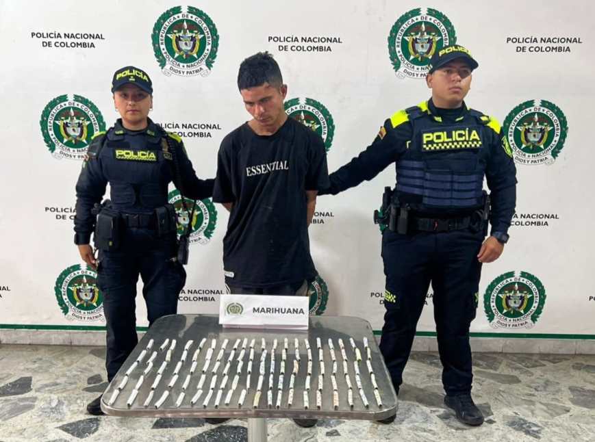 Capturan en Ibagué a hombre con 100 cigarrillos de marihuana listos para la venta